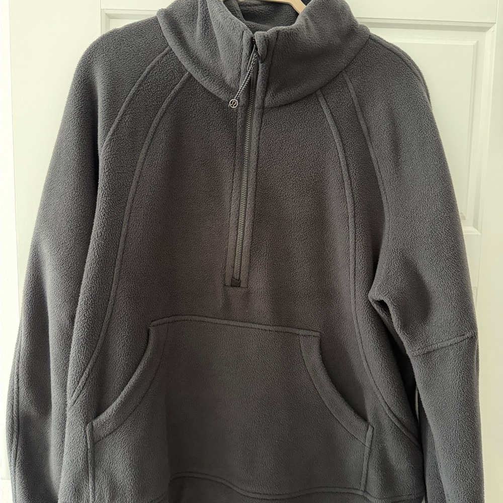 lululemon athletica Black Scuba Tumbled Flee e Funnel Neck Half Zip Hoodie - Picture 4 of 5